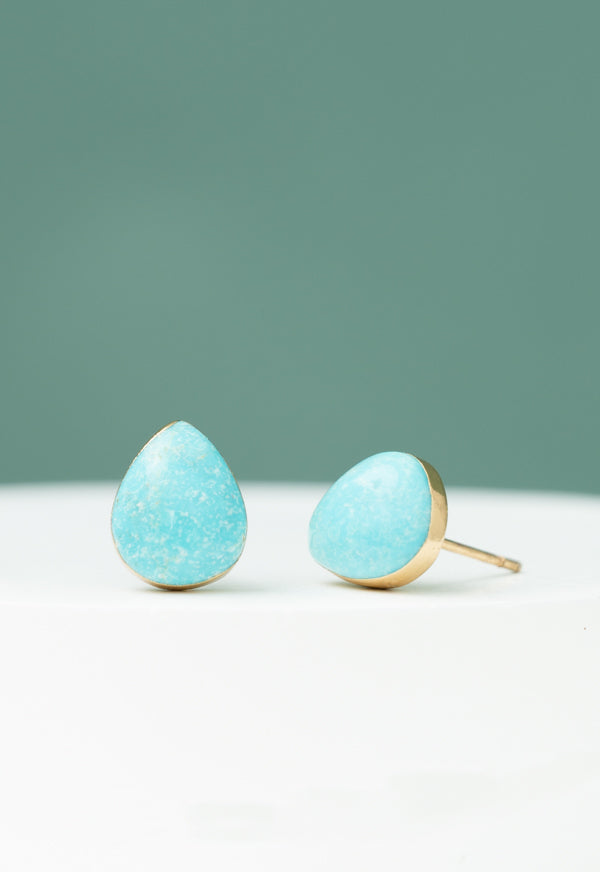 Teresa Teardrop Turquoise Studs