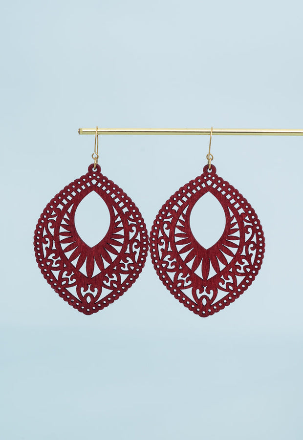 Crimson Wood Earrings