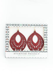 Crimson Wood Earrings