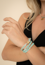 Joy Turquoise Starfish Pendant Wrap Bracelet