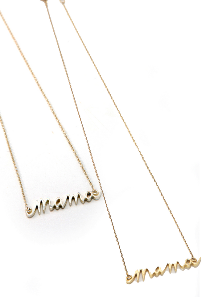 Mama Script Necklace