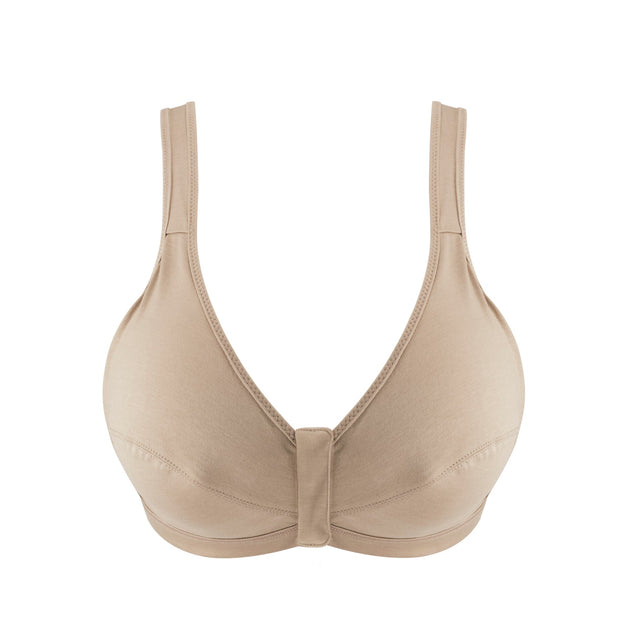Shell-Post Surgery Full Cup Front Closure Silk & Organic Cotton Mastectomy Bra with Removable Paddings