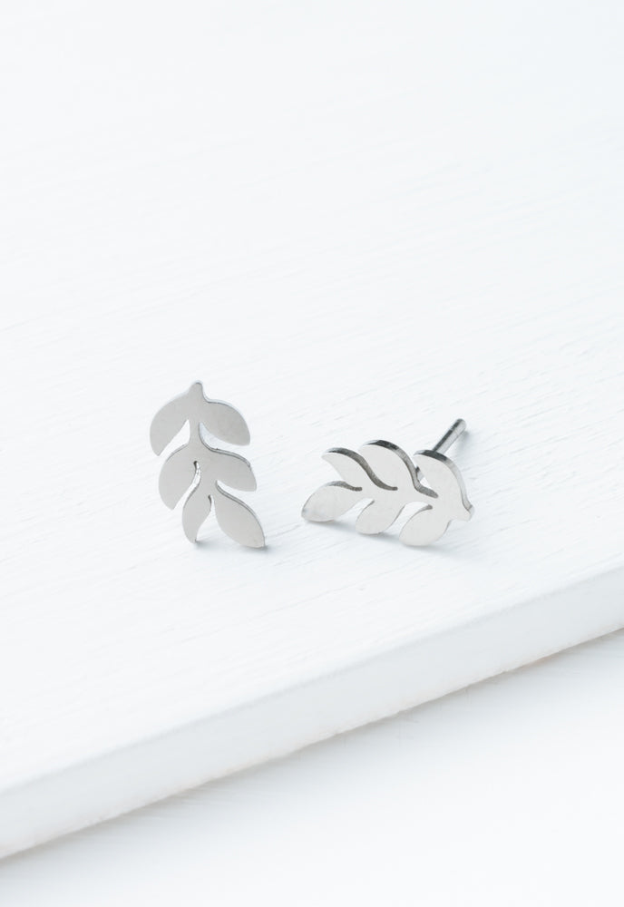 Rowen Leaf Stud Earrings