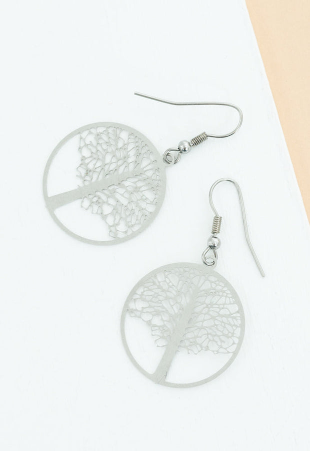 Tree of Hope Earrings in Silver