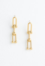 U Link Chain Earrings in Gold