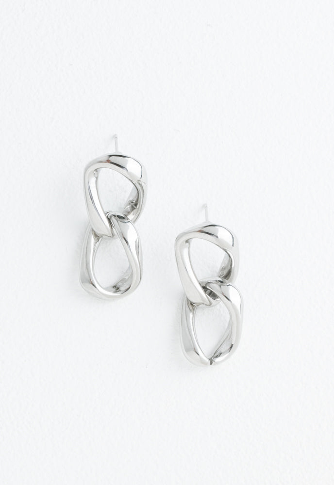 Linked Together Earrings in Silver