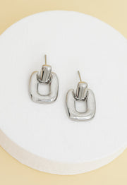 Buckled Up Silver Earrings