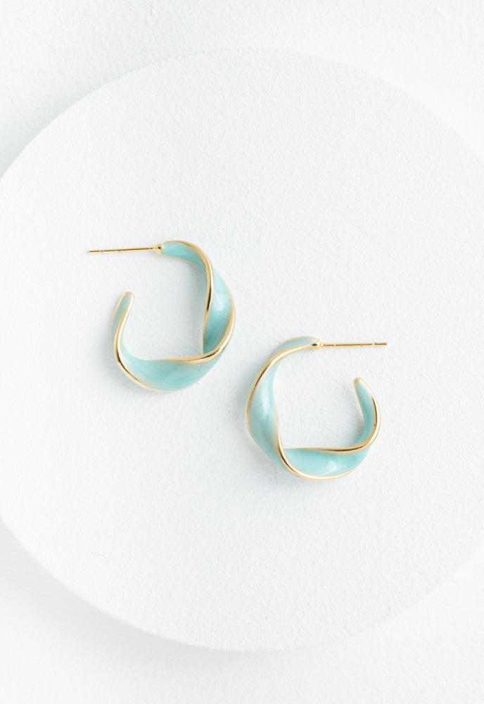 With a Twist Hoops in Mint