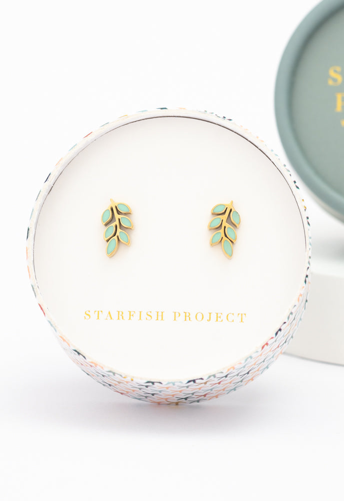 Rowen Stud Earrings in Mint