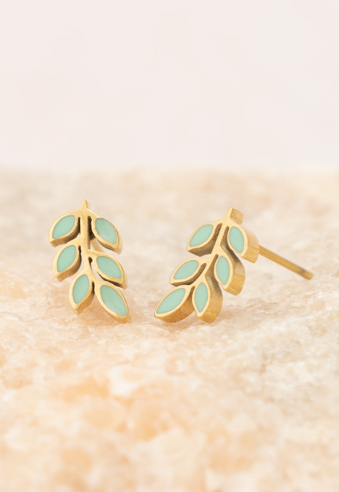 Rowen Stud Earrings in Mint