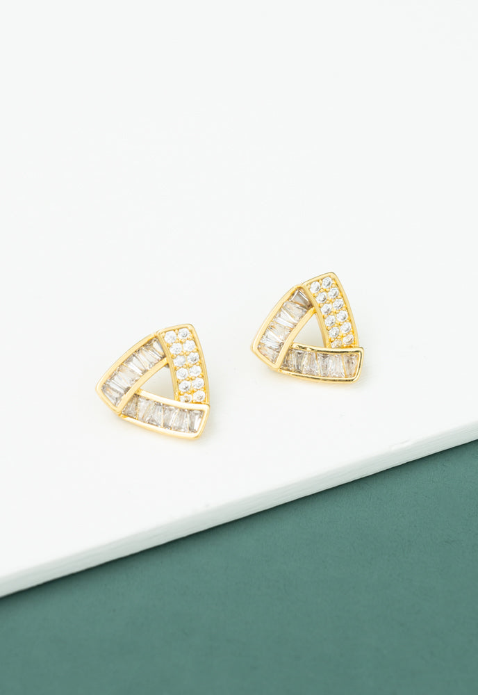 Prism Gold and Zircon Studs