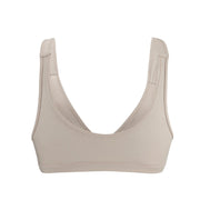 Ivory-Post Surgery Full Cup Front Closure Silk & Organic Cotton Mastectomy Bra with Removable Paddings