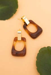 Legacy Geometric Earrings in Amber