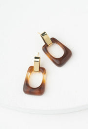 Legacy Geometric Earrings in Amber