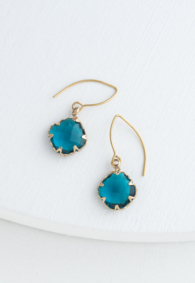 Anita Glass Earrings in Sapphire Blue