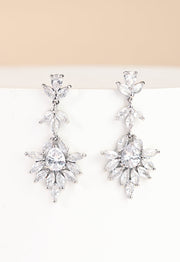 Platinum Chandelier Zircon Earrings