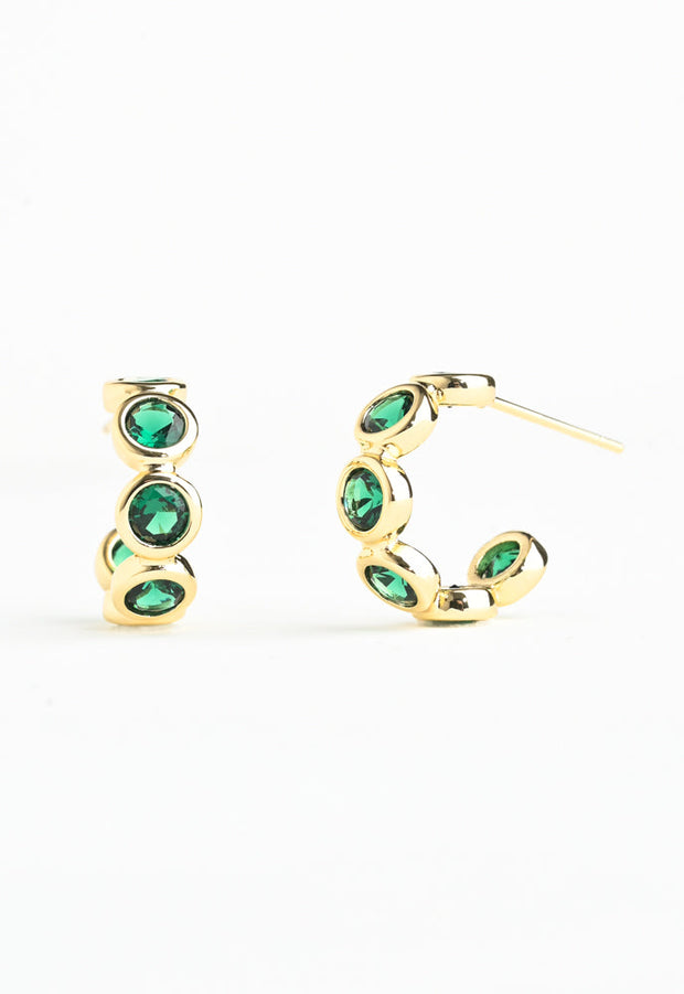 Jubilee Emerald Green Hoop Earrings