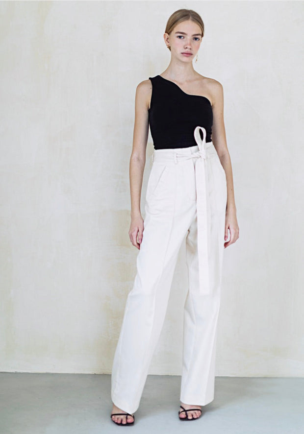 Organic cotton trousers with a belt