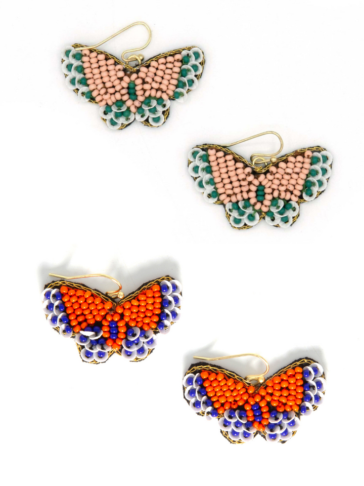 Beaded Butterfly Earrings