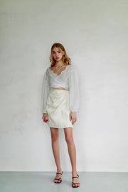 Tweed organic peace silk wrap skirt