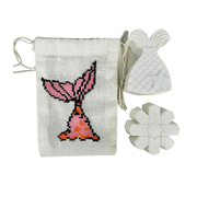 Mermaid Tail Soap Set with Embroidered Set
