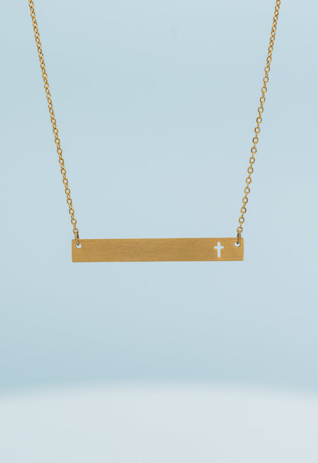 Layla Gold Cross Bar Necklace