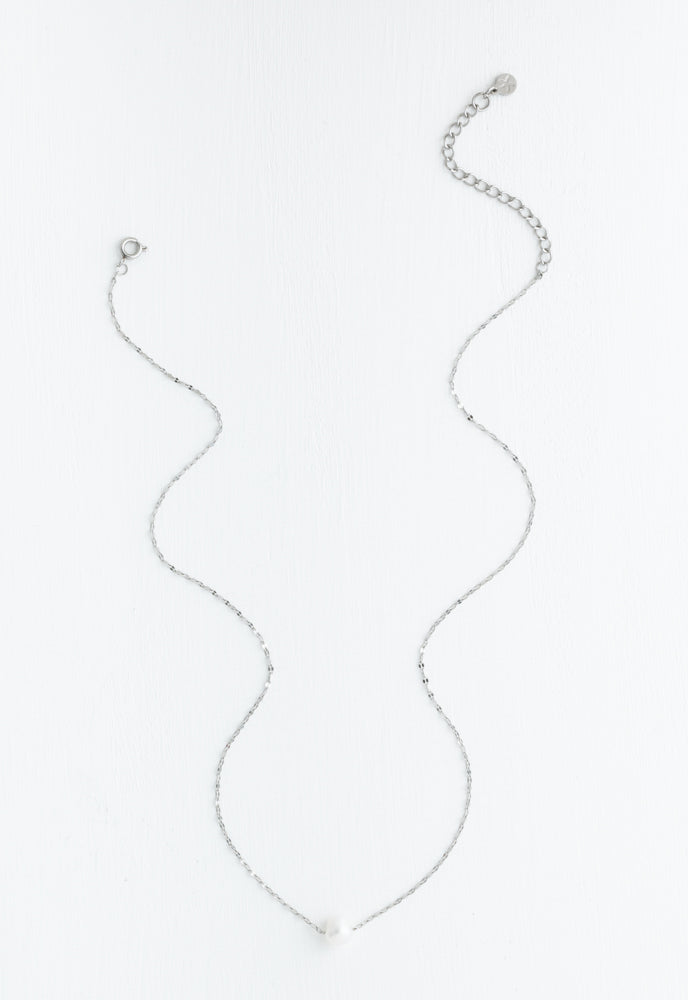 Annie Silver Pearl Necklace