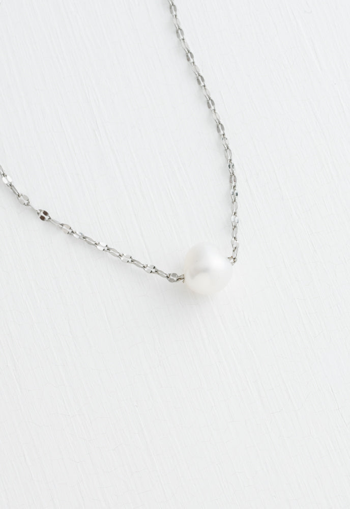 Annie Silver Pearl Necklace