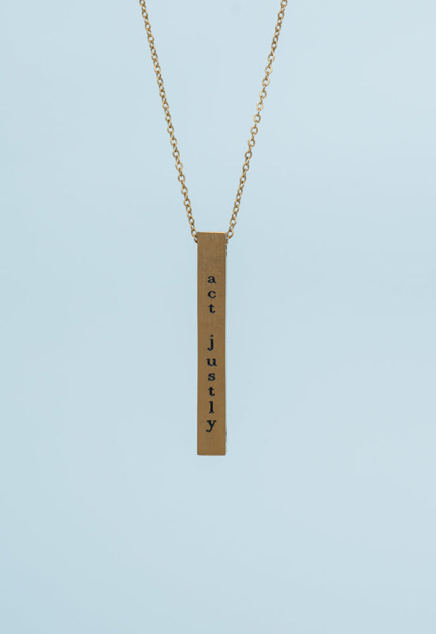 Justice Gold-Gold Bar Necklace