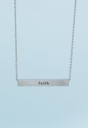 Faith Silver Bar Necklace