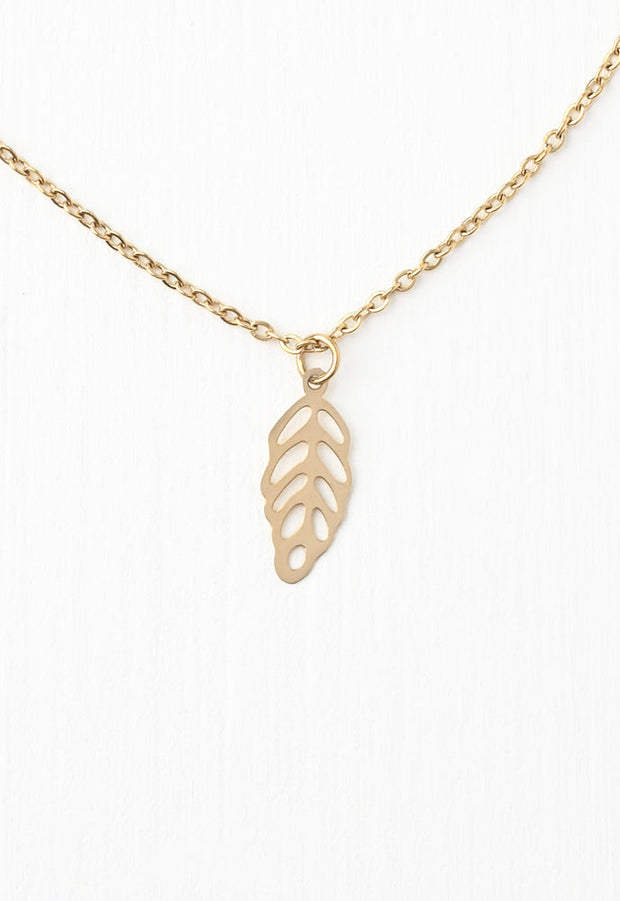 Growth Leaf Necklace in Gold