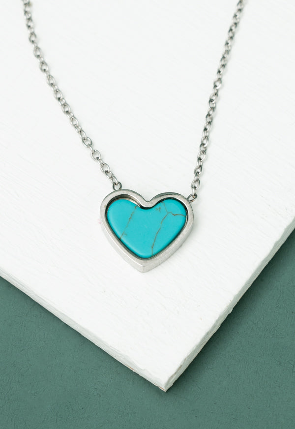 Bay Turquoise Heart Necklace