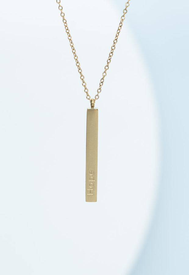 Faith, Hope, Love Gold Bar Necklace