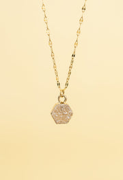 Let the Light In Gold Necklace in Rose Druzy