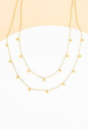 Evelyn Gold Drop Double Chain Necklace