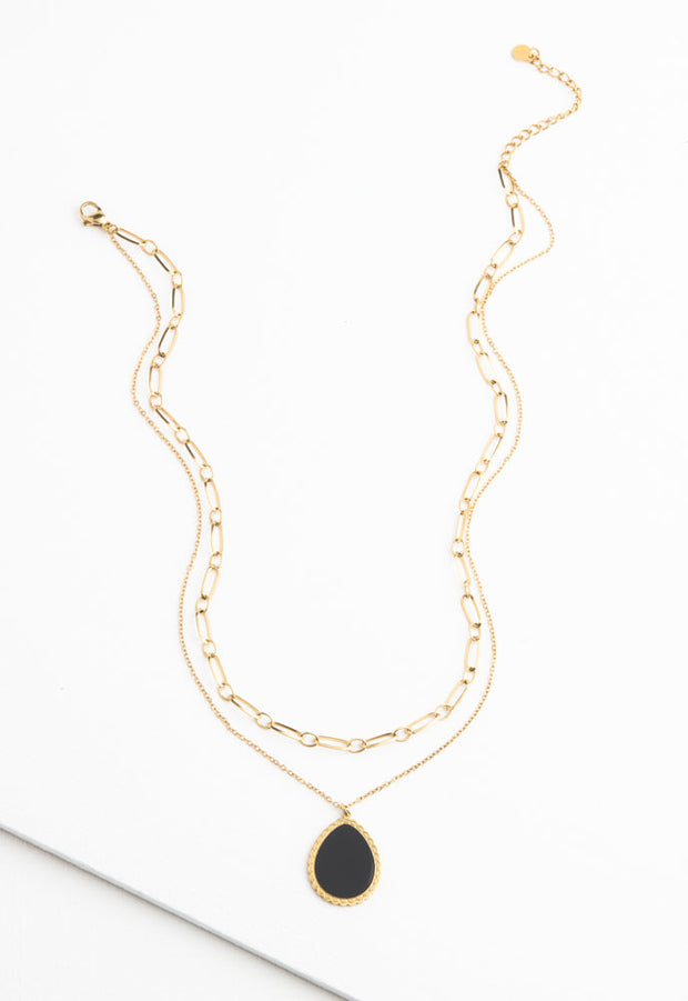 Holly Layered Necklace in Midnight