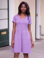 Purple Dots Organic Jersey Dress