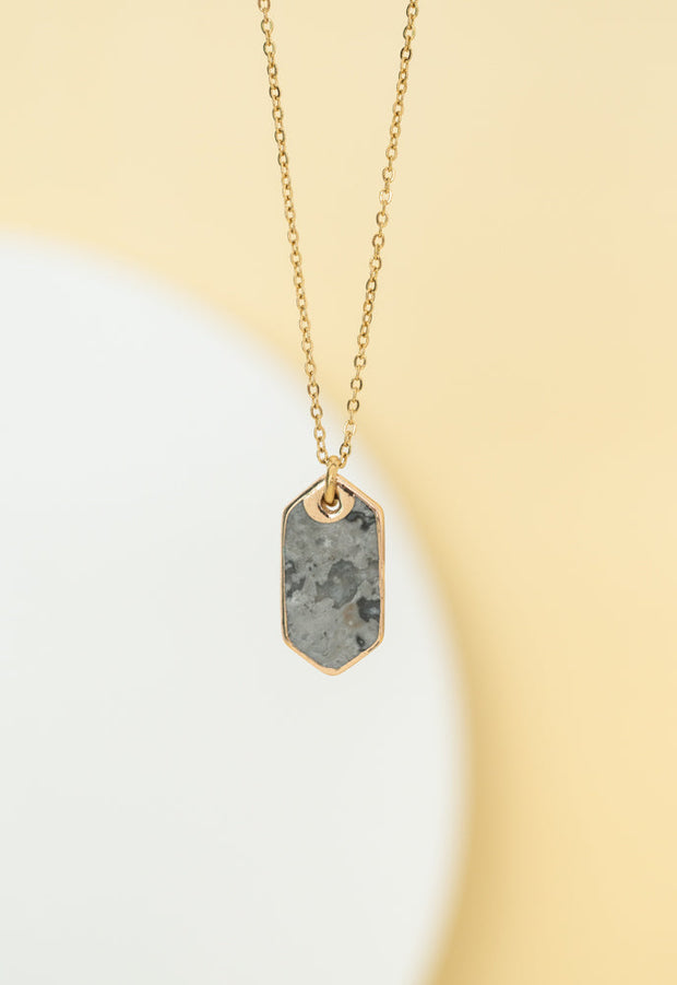 Ink Stone Necklace in Heather Gray