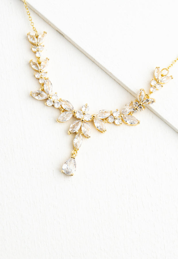 Golden Chandelier Zircon Necklace