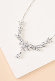 Platinum Chandelier Zircon Necklace