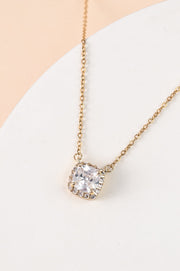 Forever Cushion-Cut Gold Necklace