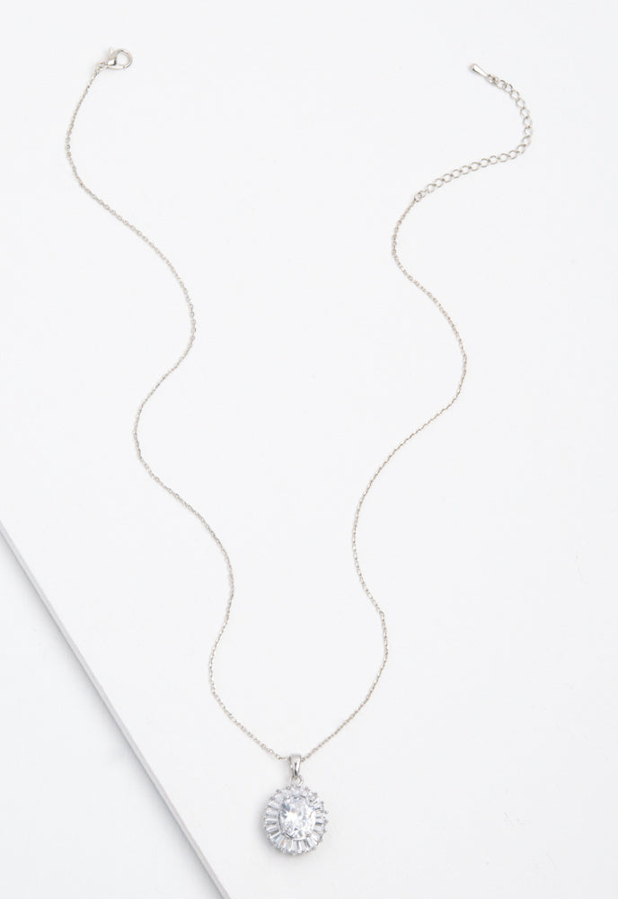 Infinite Glow Platinum Zircon Necklace