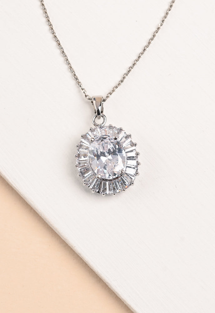 Infinite Glow Platinum Zircon Necklace