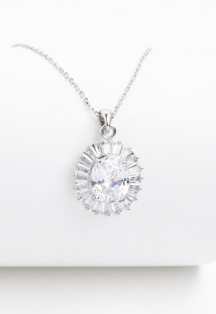 Infinite Glow Platinum Zircon Necklace