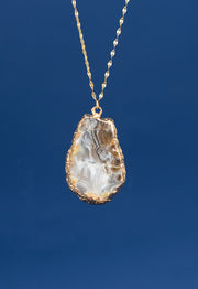 Natural Beauty Agate and Gold Necklace