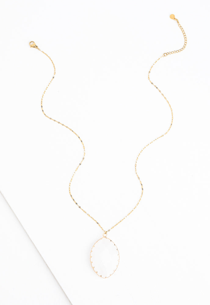 Radiant Light Crystal Necklace in Ivory