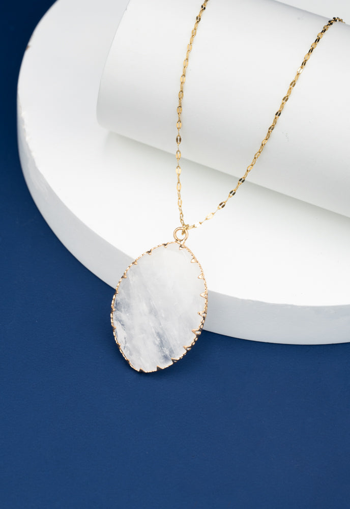 Radiant Light Crystal Necklace in Ivory