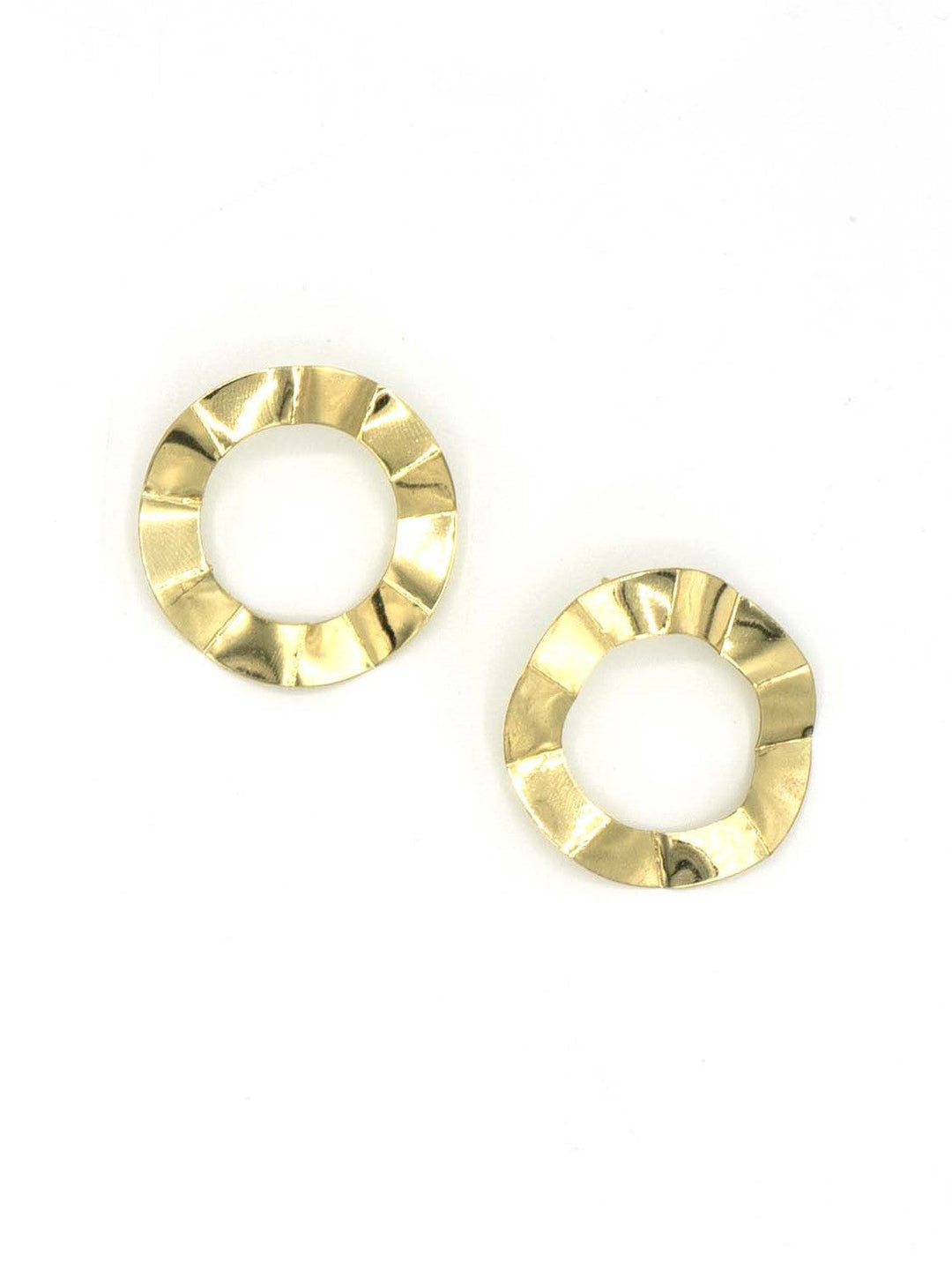 XL Crinkled Circle Studs