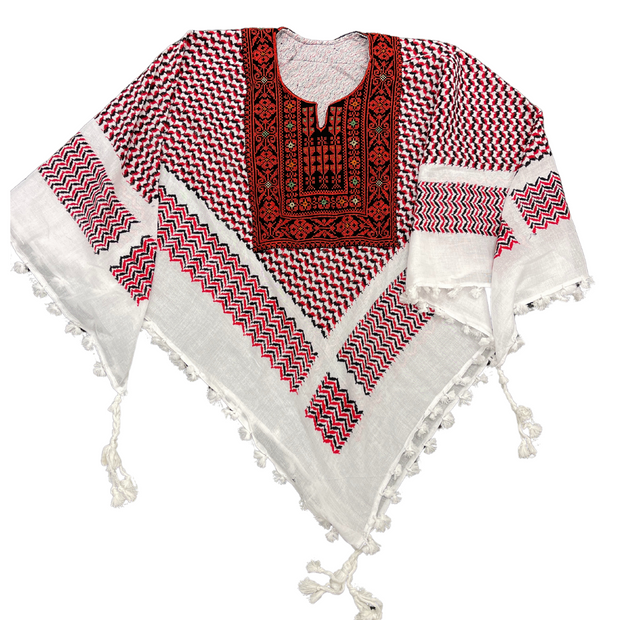Kuffiyah with Embroidery Poncho