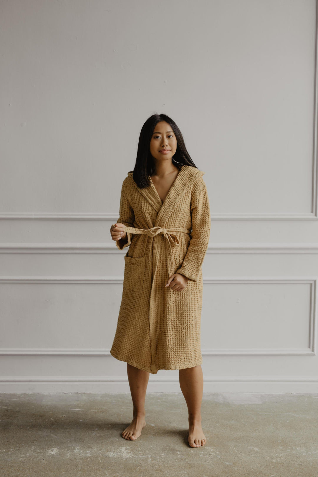 Waffle linen bathrobe Snuggle